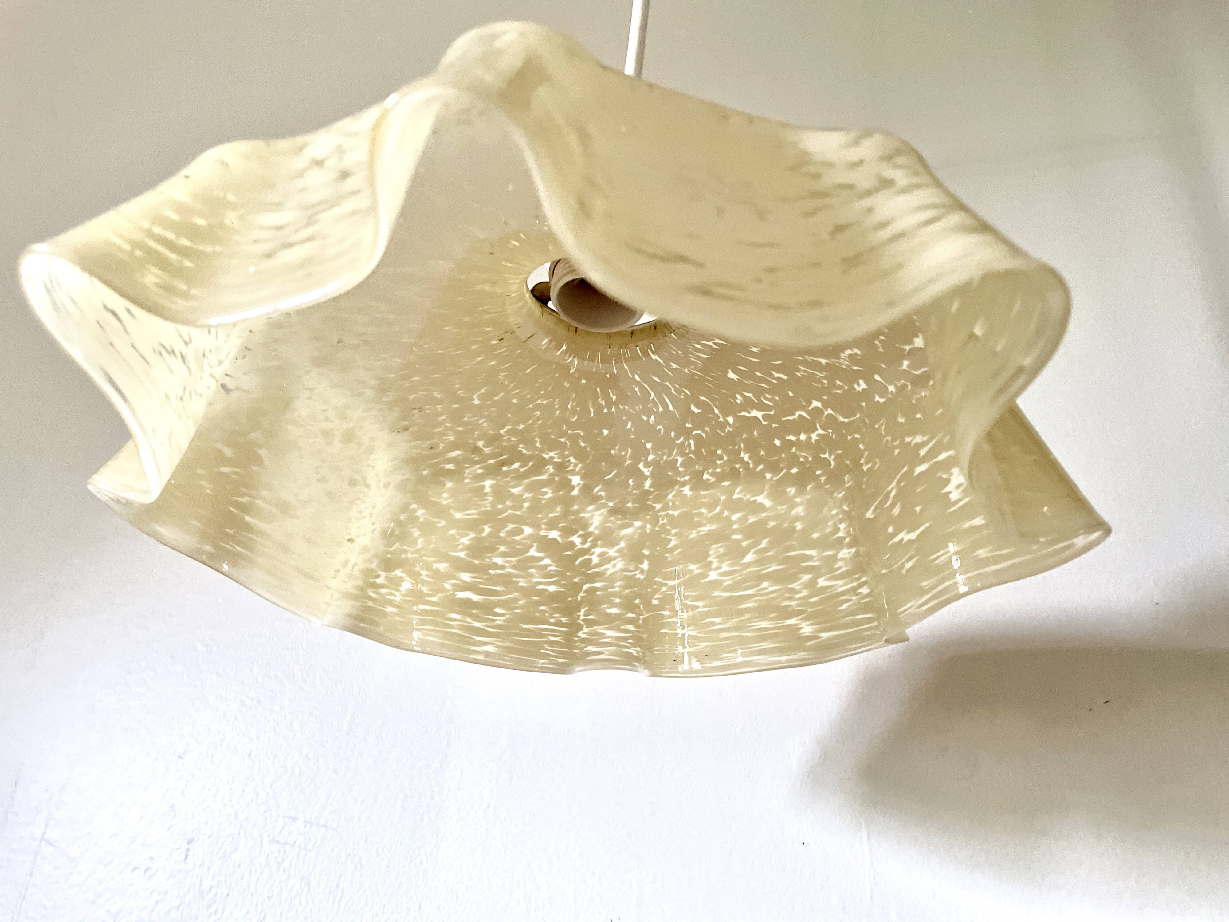 Clichy yellow beige glass draped pendant light