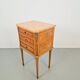 Vintage French Bedside Table with Marble Top and Brass Ornaments, 1920s