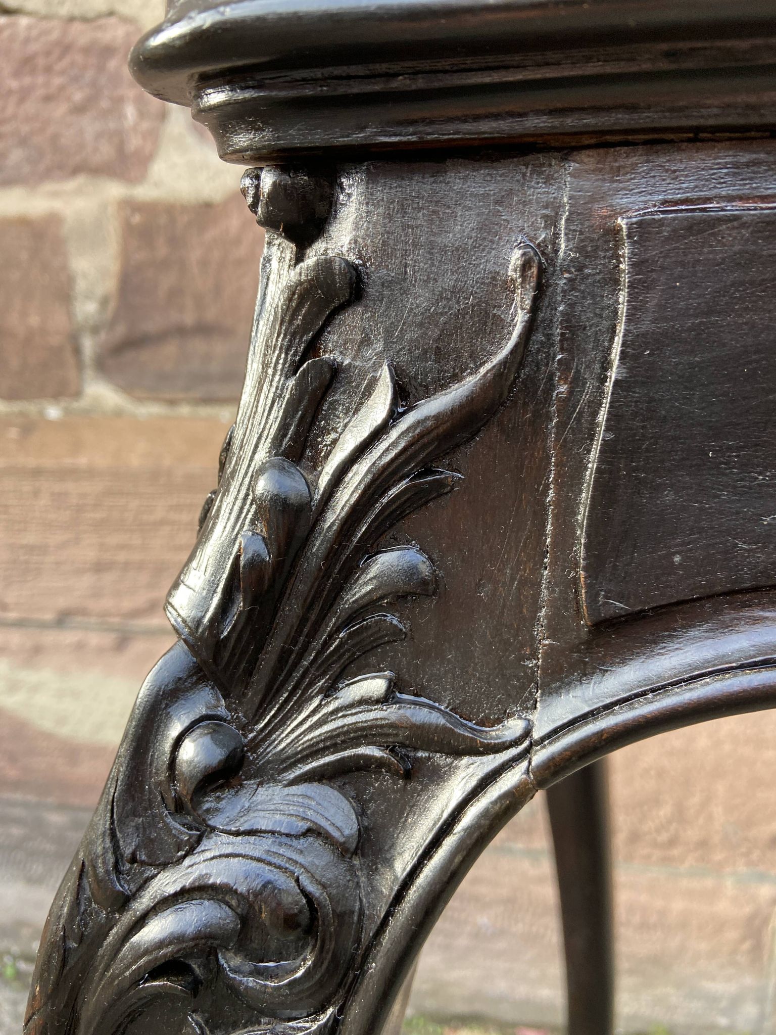 Middle table living room console 1900 neo louis xv in blackened wood napoleon iii