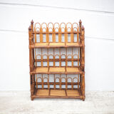 Vintage rattan wall shelf
