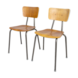 Set de deux chaises de bureau en teck de design danois