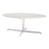 Dining table Roche Bobois. Metal and white marble. France, 1960s