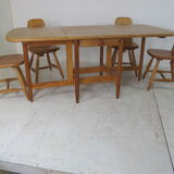 Finnish Pine Scandinavian Pirtti table and chairs dining set, 1960s