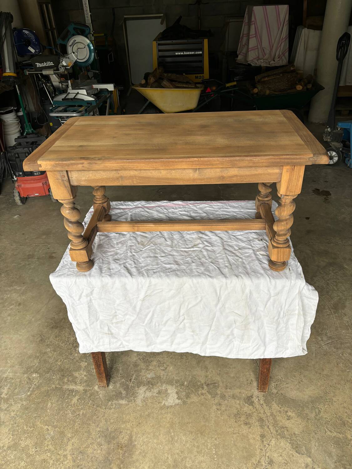 Raw wood coffee table