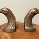 Pair of heavy brass bookends in the shape of eagle heads
