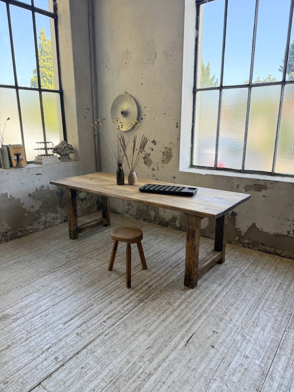 1950s pine farmhouse table 220cm