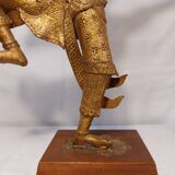 Statue en bronze doré du prince rama - art ethnique asie - haut. 55 cm