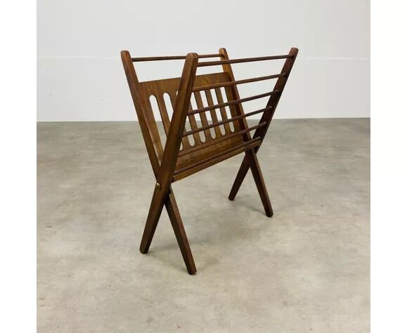 Scandinavian folding magazine door wood 60s