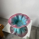 Plat céramique bleu et rose