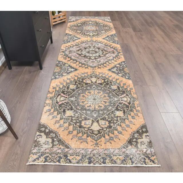 Turkish Oushak Wool Runner 97x365