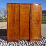 3-door walnut Art Deco wardrobe