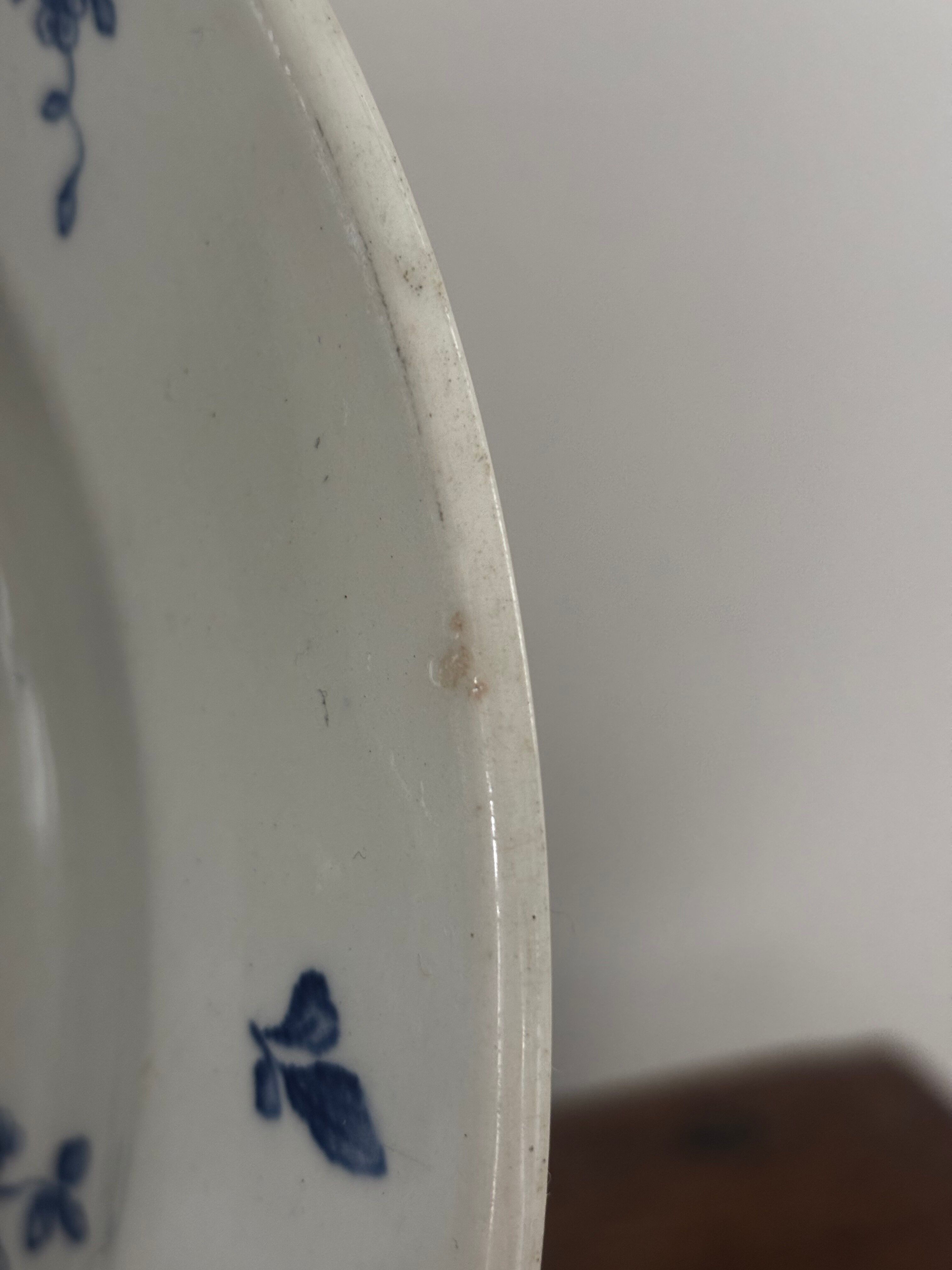 Old flat plate KG Luneville Blue Flowers