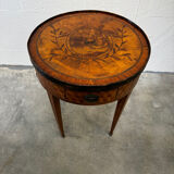 Bouillotte table/game table in Louis XVI style with marquetry circa 1900.