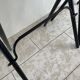 2 foldable bar stools from the 90s in wood and black metal