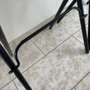 2 tabourets de bar pliable des années 90 bois et métal noir