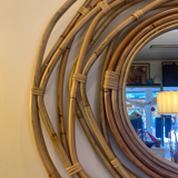 Miroir en rotin vintage
