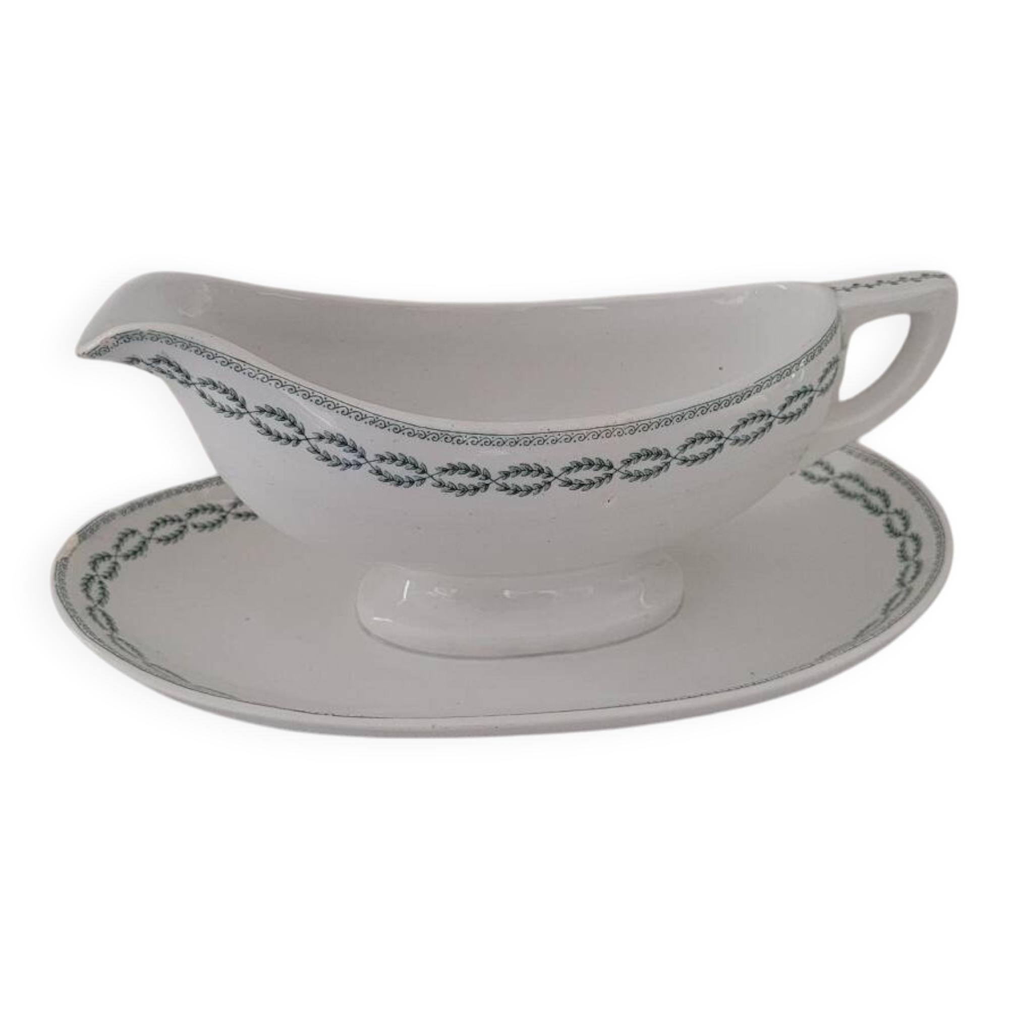 Sarreguemines iron clay sauceboat