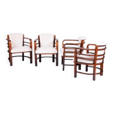 4 fauteuils Art Déco vintage en chêne par O. Wagner, années 1890
