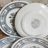 Six English porcelain dessert plates WOOD & SONS Dorset service