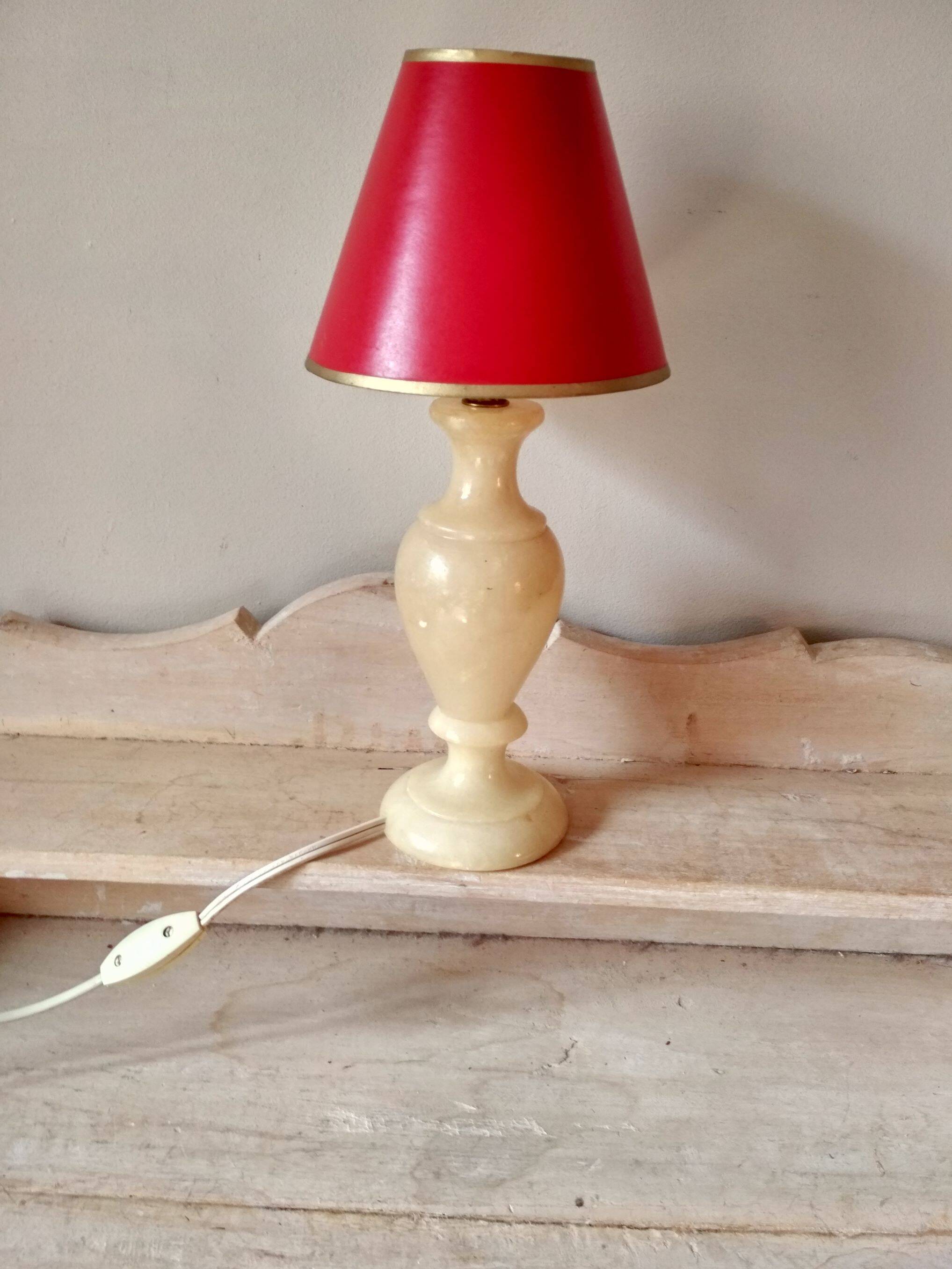 Beige marbled stone lamp base