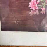 Wooden frame with flower poster