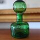 Carafe, decorative emerald green glass bottle Empoli - 1960s