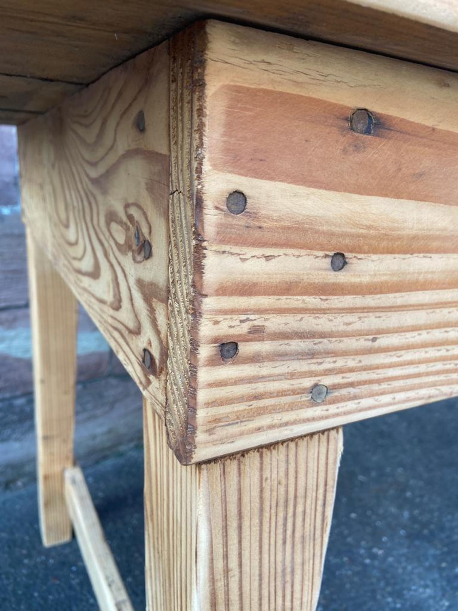 Table de ferme 300 cm en sapin 1900