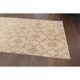 1970s vintage Turkish hand-knotted wool cotton beige runner rug 62x261