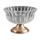 Small vintage footed bowl – worked glass & silver-plated metal