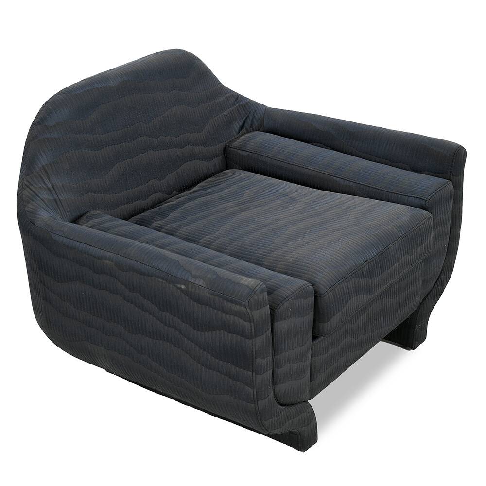 Pair of Designer Armchairs in Pleated Fabric