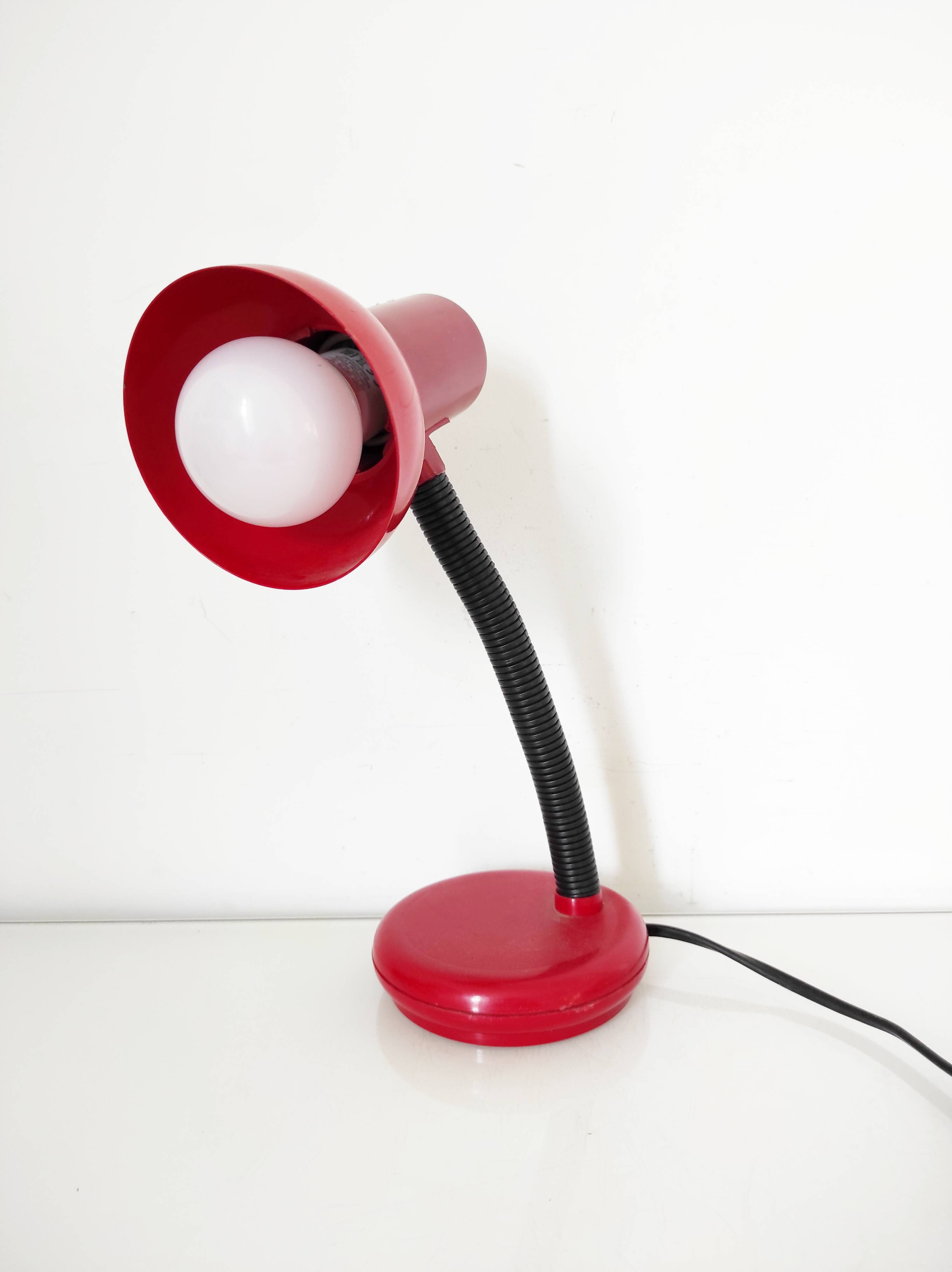 Red vintage lamp, 30.5 cm high