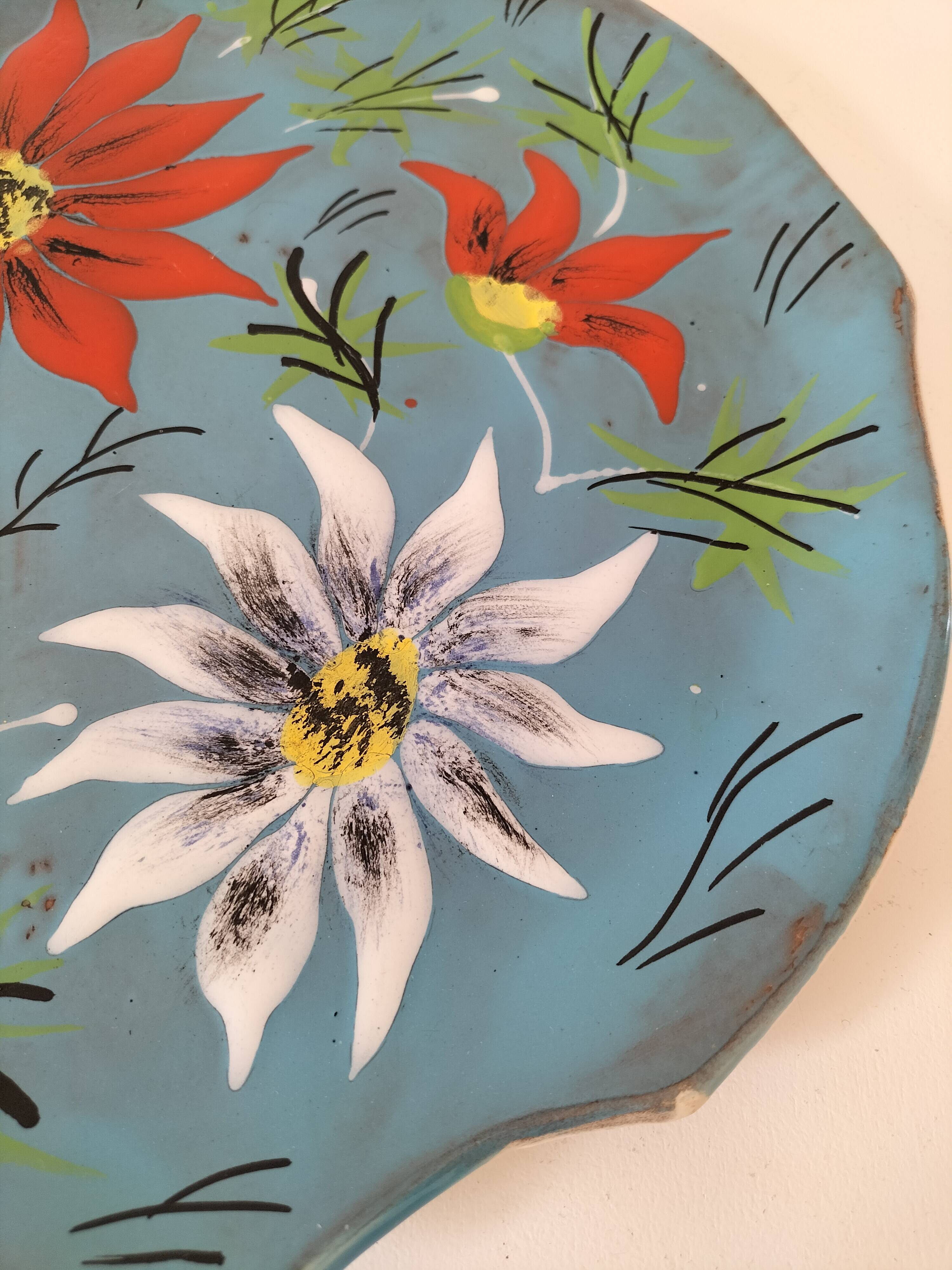 Glazed earthenware dish in the style of Bresse pottery