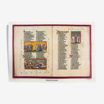 Medieval Scriptures Educational Poster, 1951
