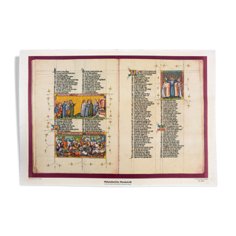 Medieval Scriptures Educational Poster, 1951