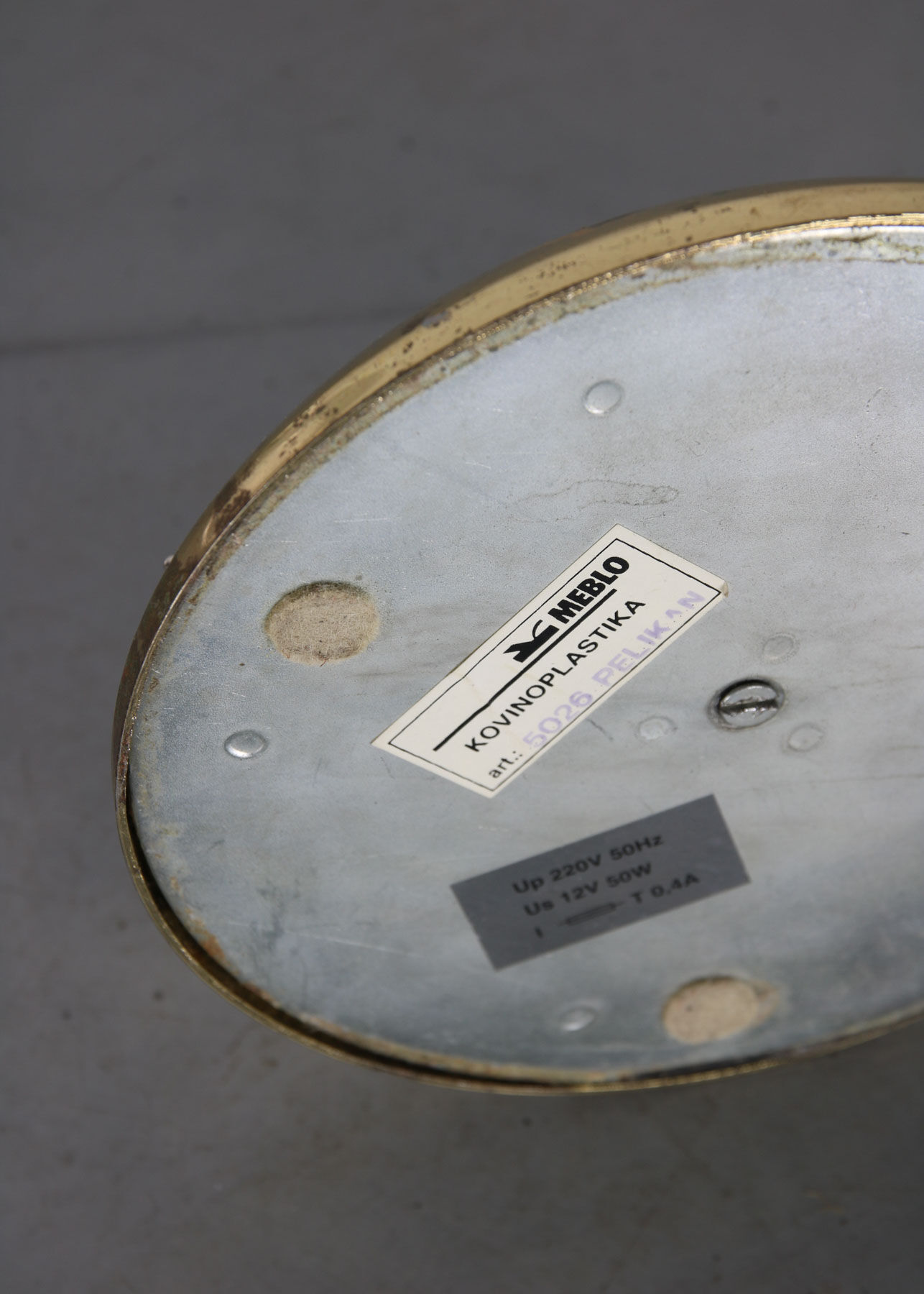 Vintage golden arc table lamp from meblo, 80s