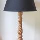 Carved wood lamp