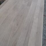 Solid oak farm table 2 extension cords raw wood