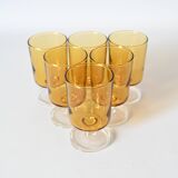 6 Cristal d'Arques Luminarc Sweden amber glasses