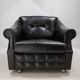 Fauteuil Art Déco en cuir, France 1960