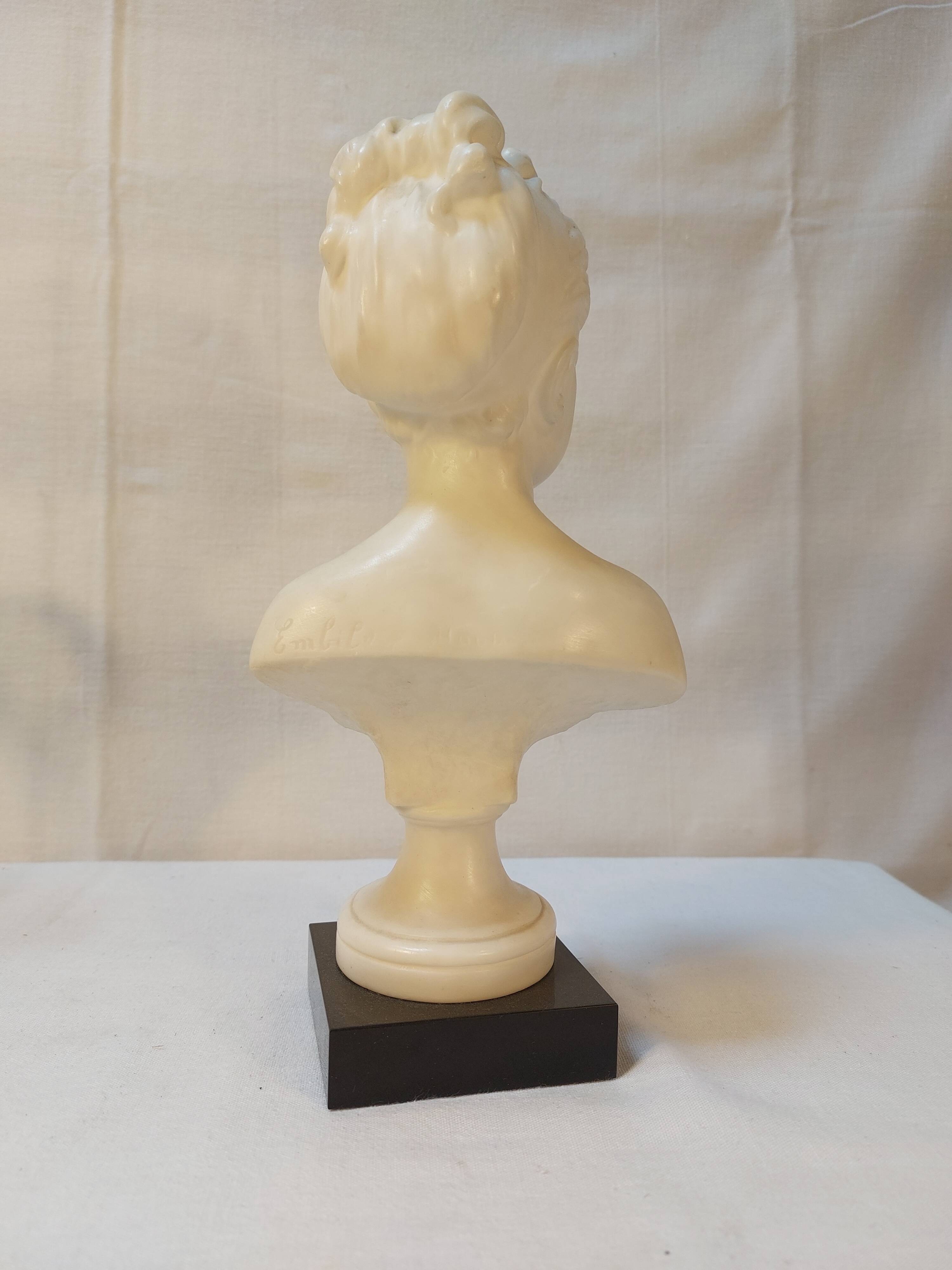 Wax bust "louyise brongniart" by miguel embil after houdon - 27 cm