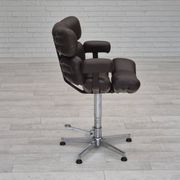 1970s, Scandinavian swivel chair, original condition, artificial leather, chrome steel.