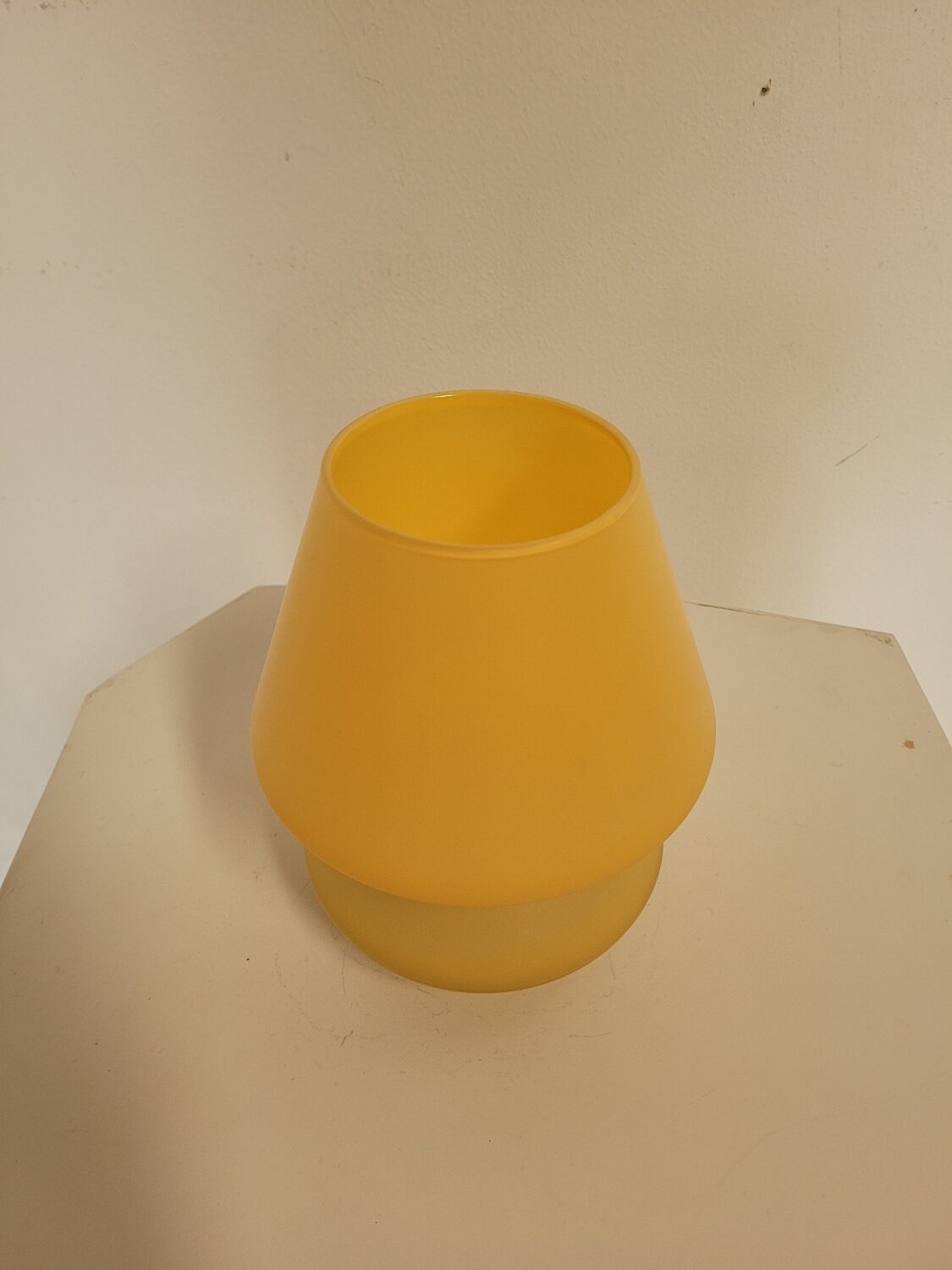 Small vintage lamp in orange opaline glass from the 1970s