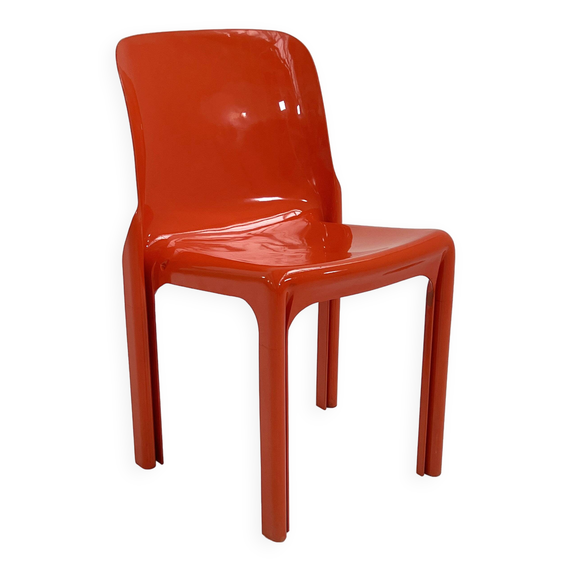 Selene Orange Chair by Vico Magistretti for Artemide, 1970