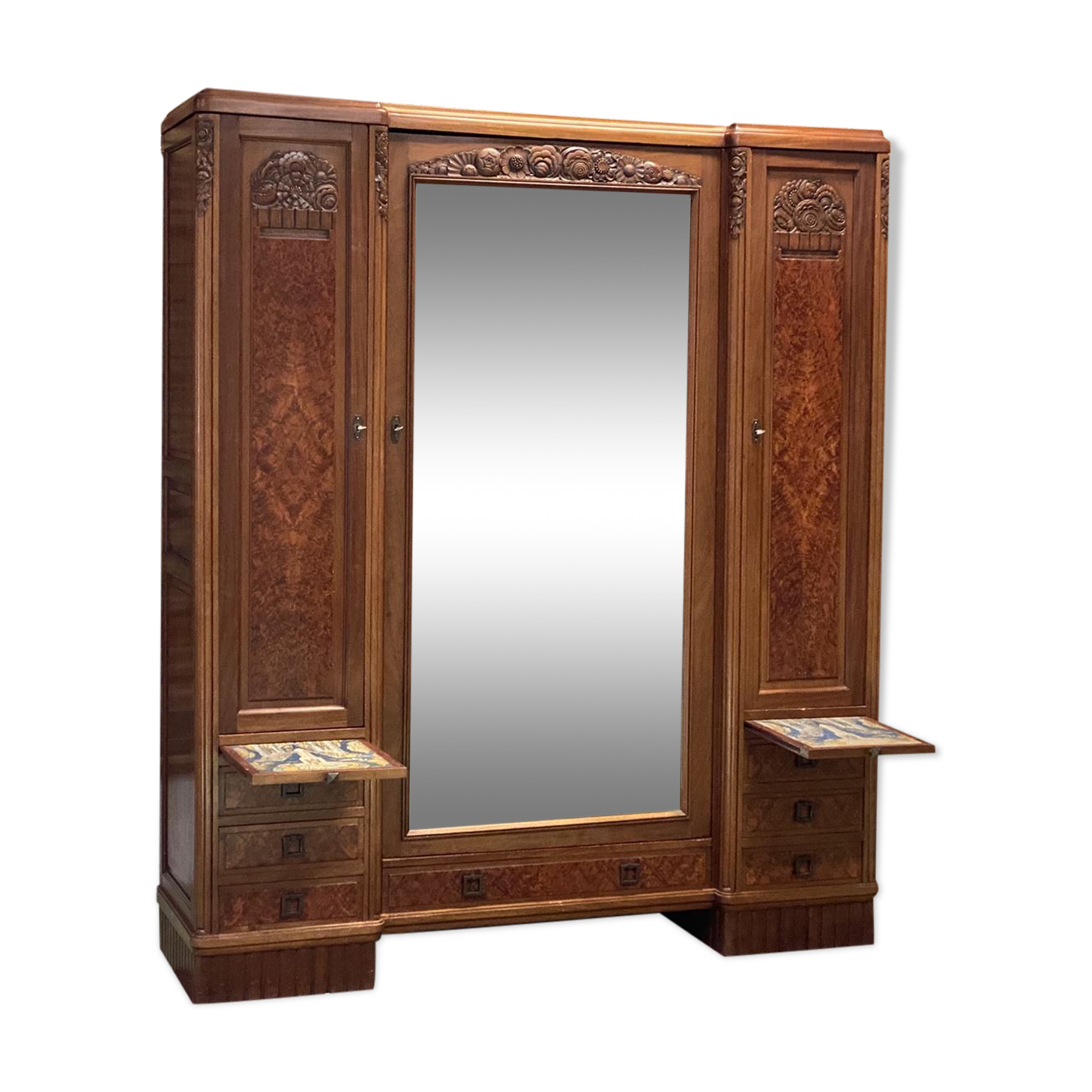 Dressing art deco walnut wardrobe