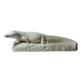 Crocodile Art Déco en faïence de Sarreguemines, années 1930