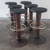 Vintage Heavy weight set of 6 Bar stools