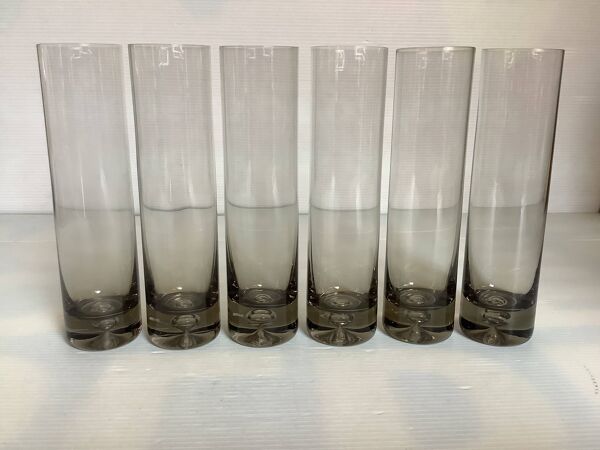 Six vases soliflores bulles style Kosta Boda
