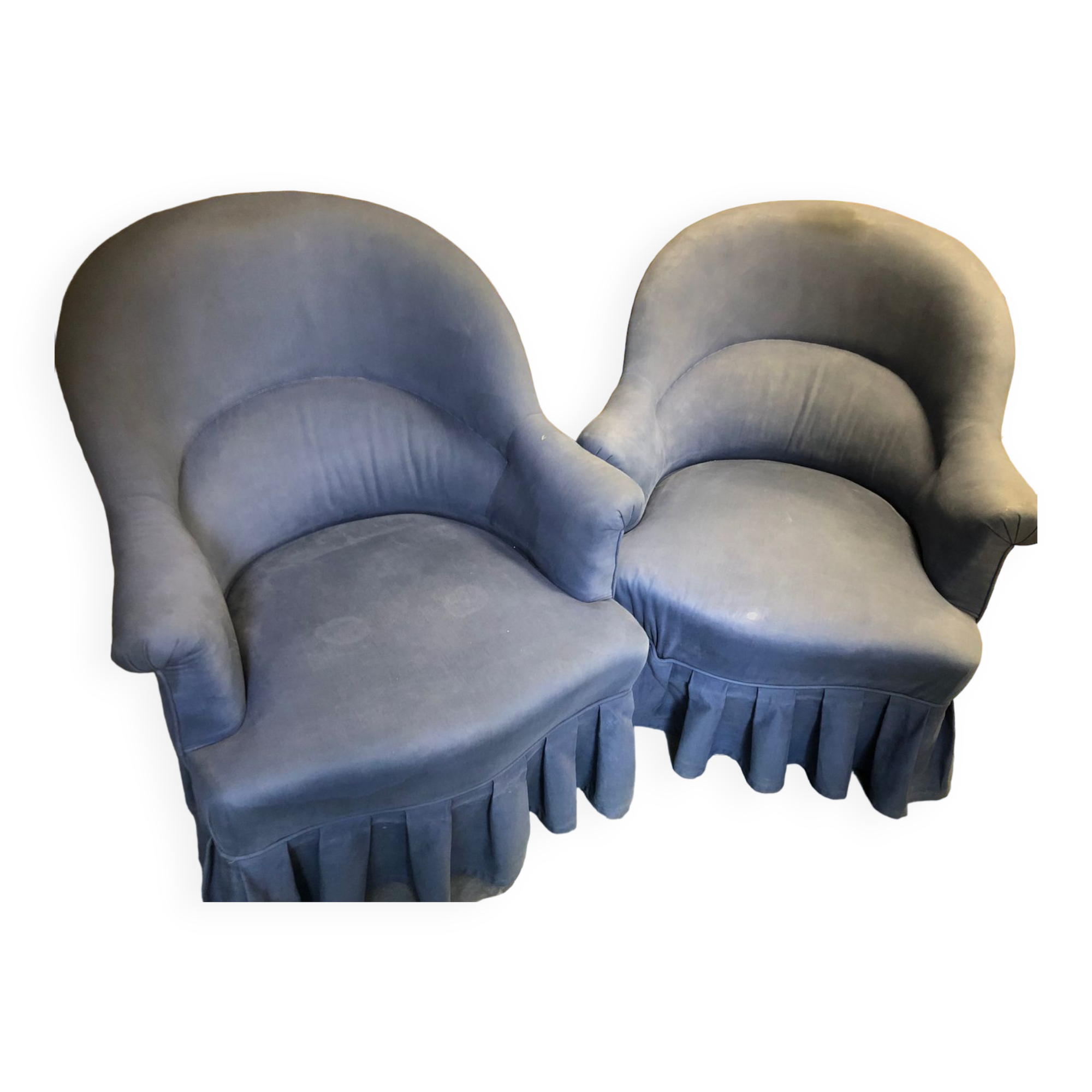 Fauteuils crapaud bleu