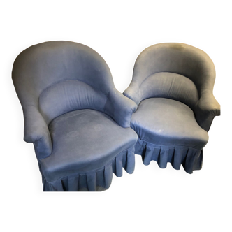 Blue toad armchairs