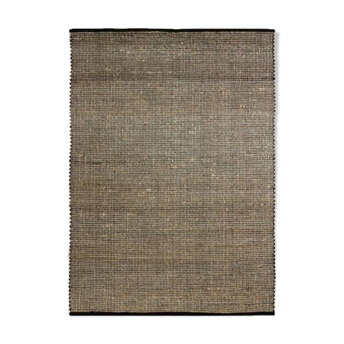 Tapis en jute et coton noir 160 x 230 cm